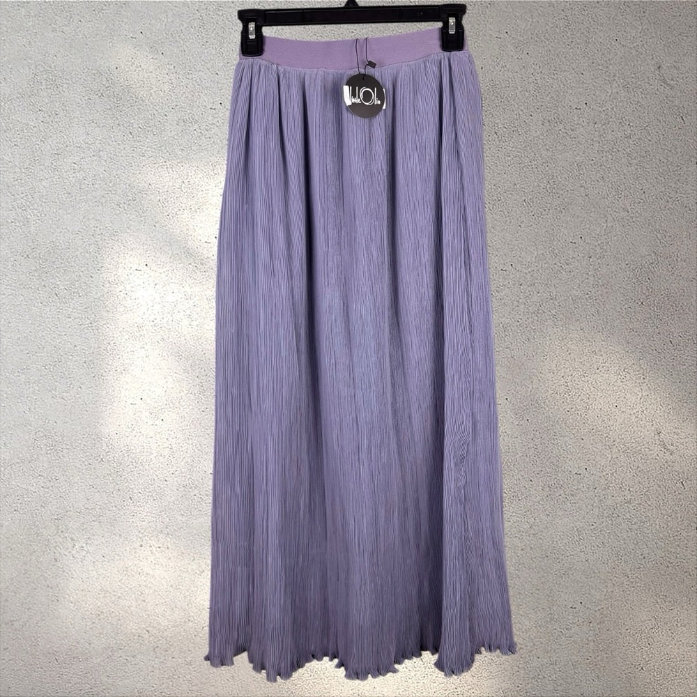 Little Olin Pleated Long‎ Maxi Skirt In Lavender Purple NWT Sz 14